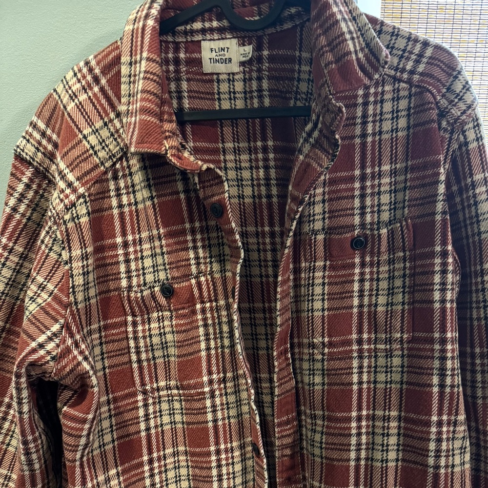 Flint and Tinder Crossback Workshirt - Men's Rust Plaid Flannel